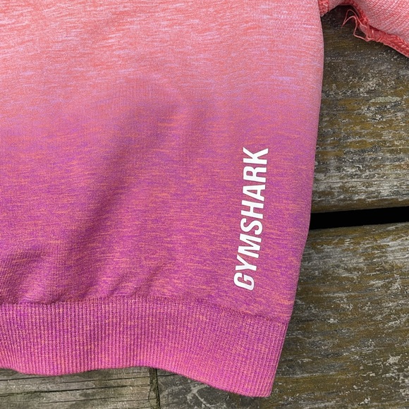 Gymshark Adapt Ombre Seamless Long Sleeve Crop Top Womens Size S Pink Orange. - Picture 3 of 7